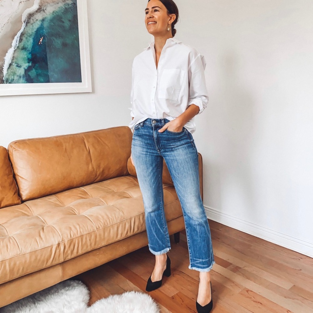 AYR The Pop Ankle Straight Jeans in Bomba wash